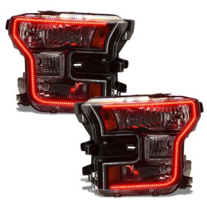 Ford F-150 Headlight Assemblies - ORACLE Lighting - Dynamic RGB+A, Black Edition - Black - `15-`17